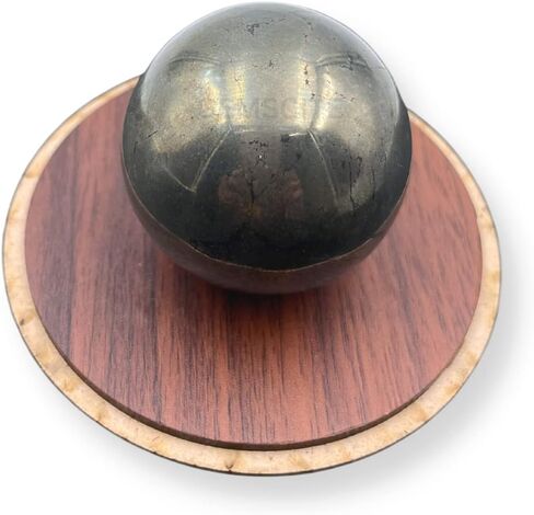 Pyrite Natural 50-55 mm Gemstone Ball Sphere + Stand Hand Carved Crystal Altar Healing Devotional Focus Spiritual Chakra Cleansing Metaphysical Gift Men Women from India in Kuwait