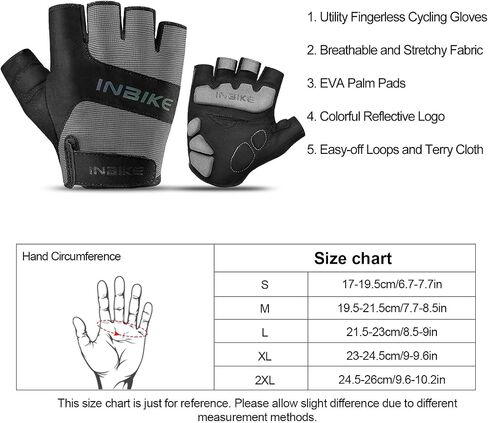 INBIKE 3MM EVA Pad Breathable Fingerless Cycling Gloves Reflective Lightweight Biking Gloves for Men Women in Saudi Arabia