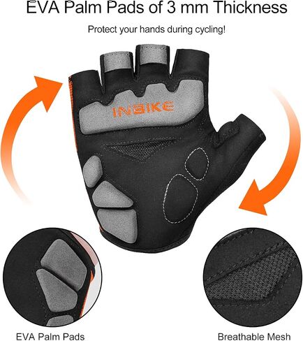 INBIKE 3MM EVA Pad Breathable Fingerless Cycling Gloves Reflective Lightweight Biking Gloves for Men Women in Saudi Arabia