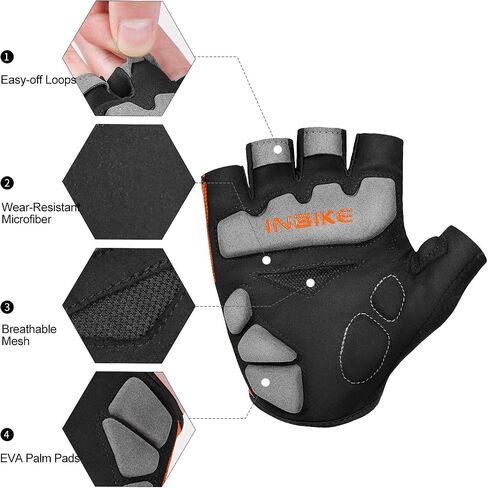 INBIKE 3MM EVA Pad Breathable Fingerless Cycling Gloves Reflective Lightweight Biking Gloves for Men Women in Saudi Arabia