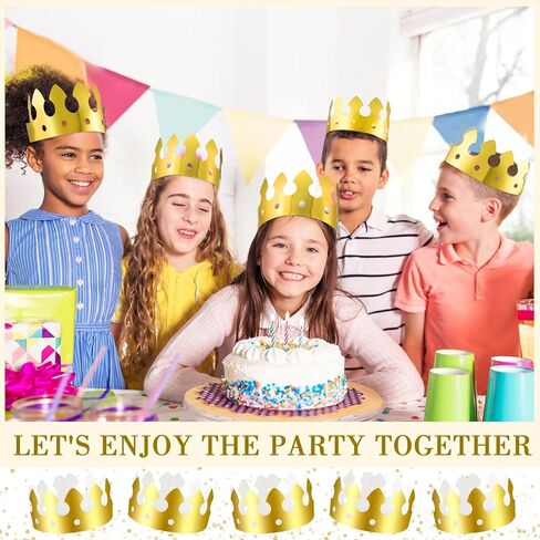 100 قطعة من التيجان الورقية الذهبية لأعياد الميلاد والعام الجديد وتاج الحفلات وقبعات ورقية كبيرة لوازم الاحتفال للأطفال البالغين (النمط الكلاسيكي) in Kuwait