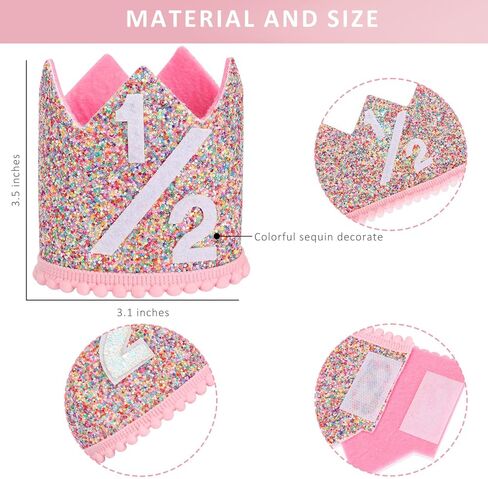 قبعة تاج قوس قزح لعيد الميلاد للطفل، قبعة نصف تاج لعيد الميلاد للطفل، قبعة حفلات عيد ميلاد للأولاد والبنات in Kuwait