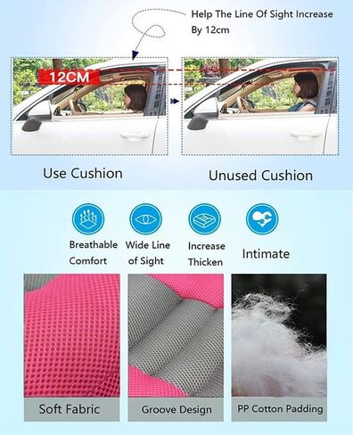Adult Booster Seat for Car, Portable Booster Seat for Driver, Passenger , 3D Breathable Mesh Non-Slip Seat Cushions with Practical Handle for The Car, Office, Wheelchair (Extra Large) (Black) in Saudi Arabia