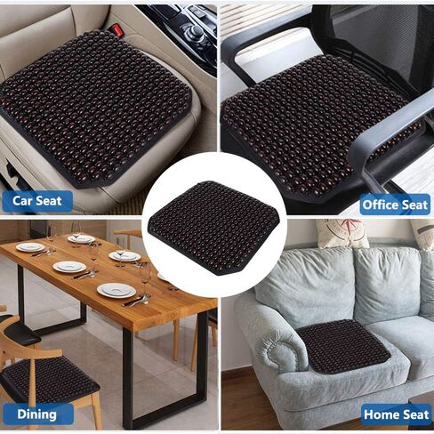 كبير فرس النهر الخشب مطرز وسادة مقعد 2PCS الخشب مطرز غطاء مقعد السيارة تدليك الراحة وسادة مقعد السيارة التبريد حبة خشبية يغطي لسيارة شاحنة كرسي مكتب المنزل in Kuwait