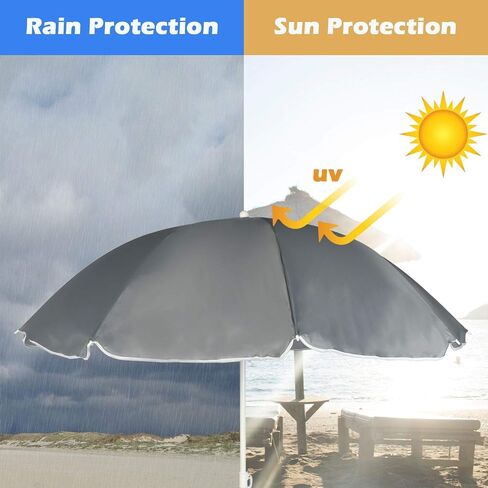 Folding Double Camping Chair with Umbrella Portable Picnic Chair | Loveseat Camping Chair for Outdoor, with 2 Cup Holders & Cooler Bag, with Side Pocket & Carry Bag, 61"L x 22"W x 70"H, Grey in Saudi Arabia