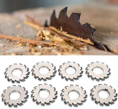 Involute Gear Milling Cutter, 8Pcs Involute Gear Milling Cutter Set, High Speed Steel Cutting Tools 14.5 55mm 22mm for, involute gear cutters involute gear cutters 8pcs gear cutter in Saudi Arabia