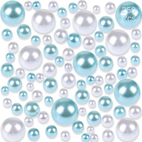 250 PCS Pearl for Vase Filler - Floating Beads for Centerpieces, No Hole Decorative Beads for Candle/Vase/Brushes Holder/Makeup Beads/Home Wedding Decor (20mm/14mm/10mm/8mm) (Gold) in Saudi Arabia