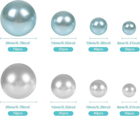 250 PCS Pearl for Vase Filler - Floating Beads for Centerpieces, No Hole Decorative Beads for Candle/Vase/Brushes Holder/Makeup Beads/Home Wedding Decor (20mm/14mm/10mm/8mm) (Gold) in Saudi Arabia