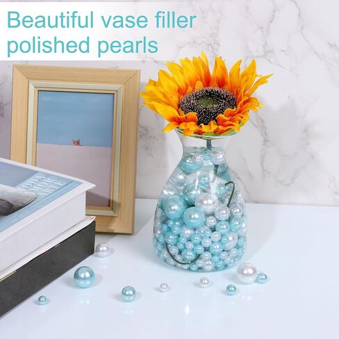 250 PCS Pearl for Vase Filler - Floating Beads for Centerpieces, No Hole Decorative Beads for Candle/Vase/Brushes Holder/Makeup Beads/Home Wedding Decor (20mm/14mm/10mm/8mm) (Gold) in Saudi Arabia