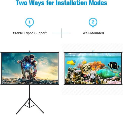 Powerextra 80 inch Projector Screen with Stand, 16:9 HD 4K Indoor Foldable Projection Screen with Frame, 1.1Gain 160° Viewing Angle Wrinkle-Free Tripod Screen for Movie or Office (Renewed) in Saudi Arabia