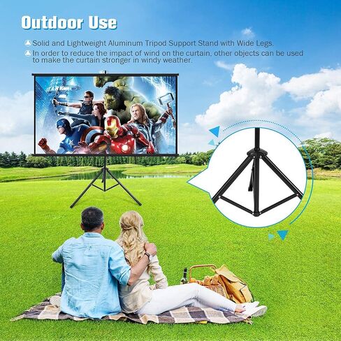 Powerextra 80 inch Projector Screen with Stand, 16:9 HD 4K Indoor Foldable Projection Screen with Frame, 1.1Gain 160° Viewing Angle Wrinkle-Free Tripod Screen for Movie or Office (Renewed) in Saudi Arabia