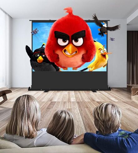 شاشة عرض يدوية من Lesolar 84 بوصة 4: 3 ستائر من الألياف الزجاجية باللون الرمادي 4K HD شاشات عرض فيديو محمولة وقابلة للسحب للأماكن الداخلية والخارجية والمنزل والفندق والمكاتب المدرسية in Kuwait