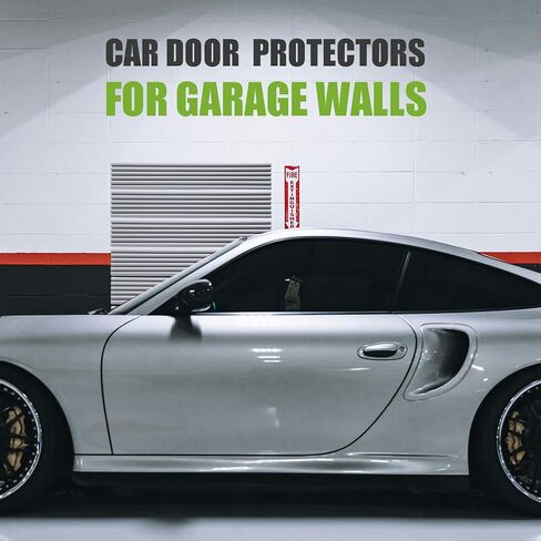 Garage Wall Protector Strip Car Door Protector, Self-Adhesive Rubber Garage Wall Guards for Car SUV Doors, Waterproof Wall Bumper Guards for Cars - 2.75x16 Inches 6 Packs - White in Saudi Arabia