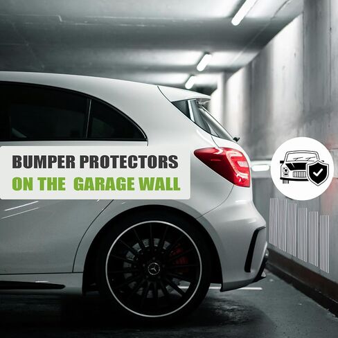 Garage Wall Protector Strip Car Door Protector, Self-Adhesive Rubber Garage Wall Guards for Car SUV Doors, Waterproof Wall Bumper Guards for Cars - 2.75x16 Inches 6 Packs - White in Saudi Arabia