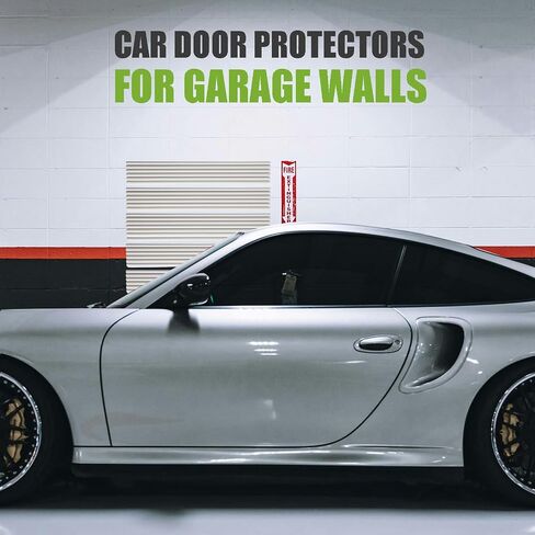 Garage Wall Protector Strip Car Door Protector, Self-Adhesive Rubber Garage Wall Guards for Car SUV Doors, Waterproof Wall Bumper Guards for Cars - 2.75x16 Inches 6 Packs - White in Saudi Arabia