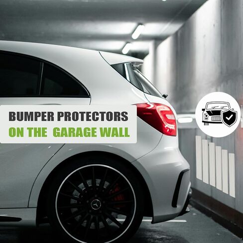 Garage Wall Protector Strip Car Door Protector, Self-Adhesive Rubber Garage Wall Guards for Car SUV Doors, Waterproof Wall Bumper Guards for Cars - 2.75x16 Inches 6 Packs - White in Saudi Arabia
