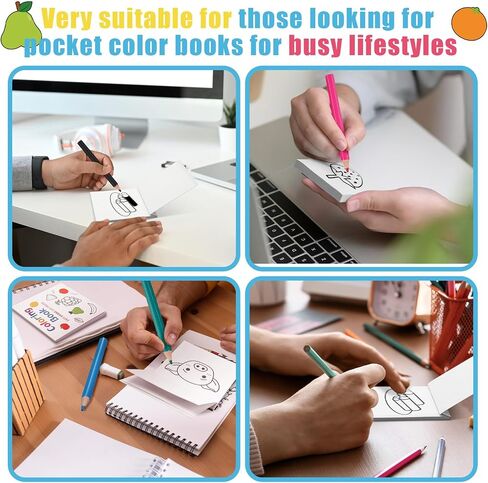 Sinload 5 Pcs Mini Coloring Book with 12 Colored Pencils Pocket Size Small Activity Books Bulk for Adult Coworkers Gifts School Home Classroom Travel Art Craft Party Favors in Saudi Arabia