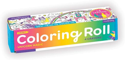 Mudpuppy Magic Mini Coloring Roll – Continuous Coloring Paper Roll Measuring 5.5" x 30" – 4 Crayons Included, Perfect Travel Activity for Kids Ages 3 to 12, Multicolor in Saudi Arabia