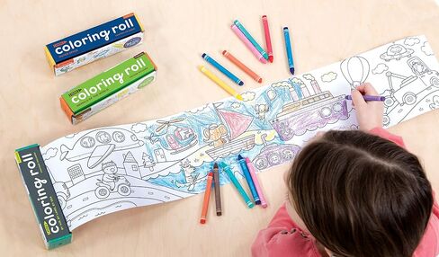 Mudpuppy Magic Mini Coloring Roll – Continuous Coloring Paper Roll Measuring 5.5" x 30" – 4 Crayons Included, Perfect Travel Activity for Kids Ages 3 to 12, Multicolor in Saudi Arabia