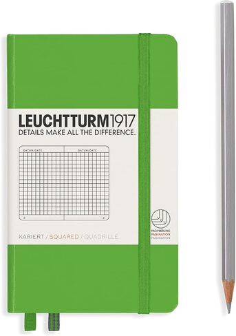 LEUCHTTURM1917 - جيب بغلاف مقوى للكمبيوتر المحمول A6-187 صفحة مرقمة للكتابة واليوميات (منفذ أحمر، مسطر) in Kuwait