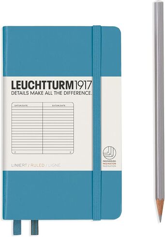 LEUCHTTURM1917 - جيب بغلاف مقوى للكمبيوتر المحمول A6-187 صفحة مرقمة للكتابة واليوميات (منفذ أحمر، مسطر) in Kuwait