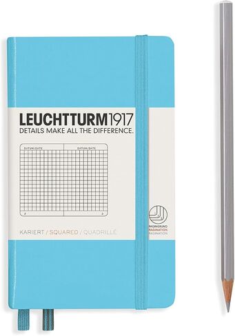 LEUCHTTURM1917 - جيب بغلاف مقوى للكمبيوتر المحمول A6-187 صفحة مرقمة للكتابة واليوميات (منفذ أحمر، مسطر) in Kuwait
