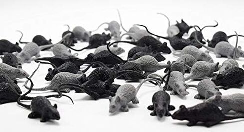 Exasinine 40 Pcs Mini Simulated Mouse Model Realistic Terror Plastic Mouse Figurines Small Fake Mouse for Halloween, Joke, Prank, Novelty Gifts in Kuwait