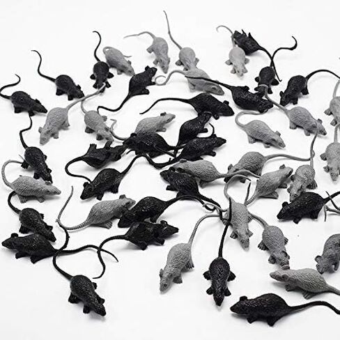 Exasinine 40 Pcs Mini Simulated Mouse Model Realistic Terror Plastic Mouse Figurines Small Fake Mouse for Halloween, Joke, Prank, Novelty Gifts in Kuwait