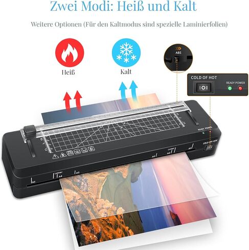 Laminator, A3 Laminator Machine with 10 Laminating Pouches, 13 Inch Cold and Thermal Laminator with Paper Cutter, Personal Laminator Machine for Home Office School Use in Kuwait
