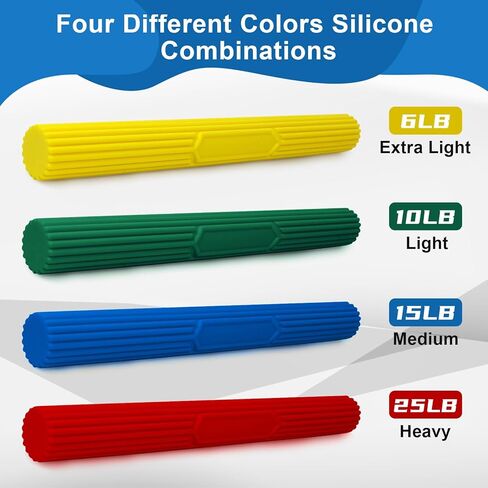 4Pack Resistance Bar for Physical Therapy, Tennis Elbow Therapy Bar, Flexible Elbow Therapy Bars, Relieve Tendonitis Pain and Improve Grip Strength for Injury Recovery in Kuwait