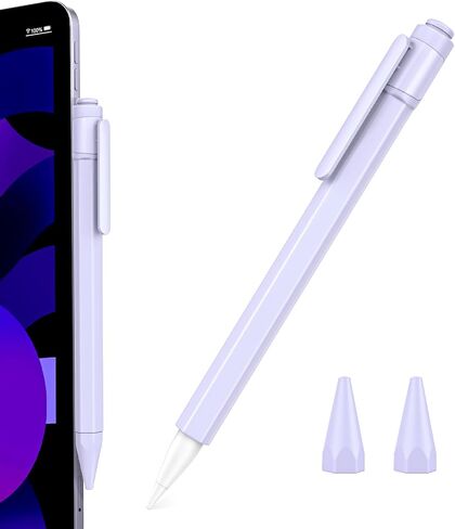 TiMOVO Holder Case Compatible with Apple Pencil (USB-C), TPE Protective iPad Pencil Cover Skin Sleeve with 2 Pen Caps, Supports Magnetic Attachment, Light Pink in Saudi Arabia