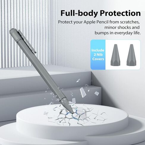 TiMOVO Holder Case Compatible with Apple Pencil (USB-C), TPE Protective iPad Pencil Cover Skin Sleeve with 2 Pen Caps, Supports Magnetic Attachment, Light Pink in Saudi Arabia