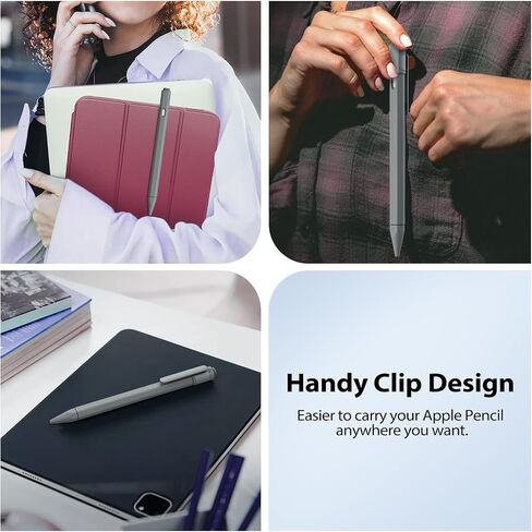 TiMOVO Holder Case Compatible with Apple Pencil (USB-C), TPE Protective iPad Pencil Cover Skin Sleeve with 2 Pen Caps, Supports Magnetic Attachment, Light Pink in Saudi Arabia