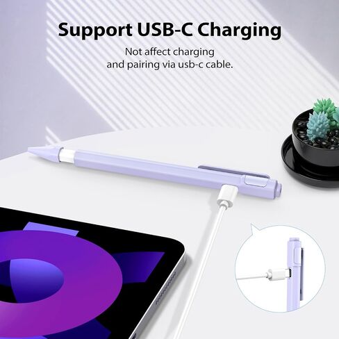 TiMOVO Holder Case Compatible with Apple Pencil (USB-C), TPE Protective iPad Pencil Cover Skin Sleeve with 2 Pen Caps, Supports Magnetic Attachment, Light Pink in Saudi Arabia
