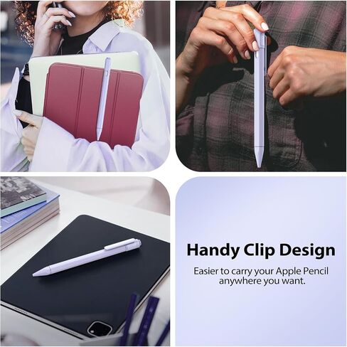 TiMOVO Holder Case Compatible with Apple Pencil (USB-C), TPE Protective iPad Pencil Cover Skin Sleeve with 2 Pen Caps, Supports Magnetic Attachment, Light Pink in Saudi Arabia