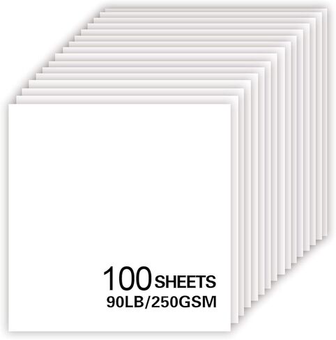 100 ورقة من ورق البطاقات السوداء، 12 × 12 بطاقة من أجل Cricut، ورق بناء سميك لصنع البطاقات، سجل القصاصات، الحرف اليدوية 90 رطل / 250 جرامًا للمتر المربع in Kuwait