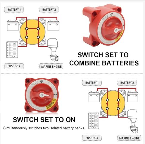 Double Pole Battery Isolator Switch Boat Yacht Series 350A Battery Isolator Switch Waterproof 4 Studs Rotary Knob On Off Switch for Marine Boat Rv in Saudi Arabia
