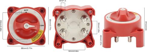 Double Pole Battery Isolator Switch Boat Yacht Series 350A Battery Isolator Switch Waterproof 4 Studs Rotary Knob On Off Switch for Marine Boat Rv in Saudi Arabia