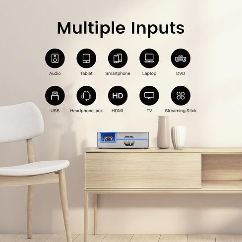 جهاز عرض صغير قصير المدى AAXA SLC450 جهاز عرض محمول 1080 بكسل يدعم 5G WIFI بلوتوث 5.0 RGB LEDs Android Onboard لتتبع الفن، جهاز عرض الرسم، جهاز عرض تزيين الكيك in Kuwait