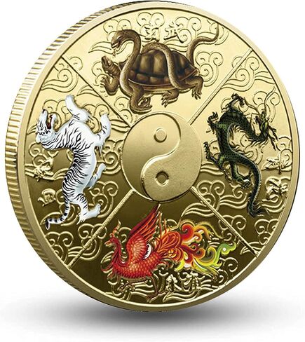 المخلوقات الأسطورية الصينية القديمة أداة خدش تذكرة اليانصيب عملة محظوظة - عملة تحدي سحر الحظ السعيد الصينية in Kuwait