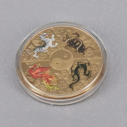 المخلوقات الأسطورية الصينية القديمة أداة خدش تذكرة اليانصيب عملة محظوظة - عملة تحدي سحر الحظ السعيد الصينية in Kuwait