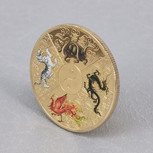 المخلوقات الأسطورية الصينية القديمة أداة خدش تذكرة اليانصيب عملة محظوظة - عملة تحدي سحر الحظ السعيد الصينية in Kuwait