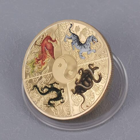 المخلوقات الأسطورية الصينية القديمة أداة خدش تذكرة اليانصيب عملة محظوظة - عملة تحدي سحر الحظ السعيد الصينية in Kuwait