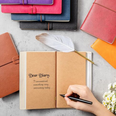 10 Pieces PU Leather Journal Bulk Vintage Travel Notebook Multicolor Refillable Journal Diary Planner with Blank and Lined Paper Card and Phone Slot Writing Journal for Men Women, 7.9 x 4.7 Inches in Saudi Arabia