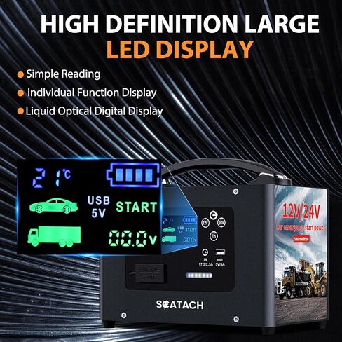 V10 10000A Car Jump Starter، 400W العاكس بطارية الطائر بدء محطة الطاقة لجميع الغاز أو الديزل، 24V / 12V صندوق القفز الليثيوم الثقيلة، 155Wh المحمولة بطارية السيارات الداعم الانتقال مربع in Kuwait