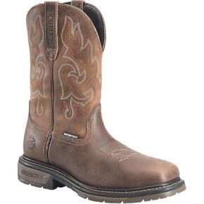 حذاء رجالي من DOUBLE-H بمقدمة آمنة مقاس 27.94 سم Wp Roper Western - حذاء جلدي متين ومقاوم للماء للعمل والمغامرات الخارجية in Kuwait