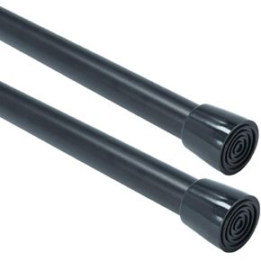 قضبان ستائر زنبركية التوتر 28-48 بوصة، 2 حزمة قابلة للتعديل بدون ضغط ستارة قضيب للنوافذ، قابلة للتوسيع صغيرة للحمام والمطبخ، أسود in Kuwait