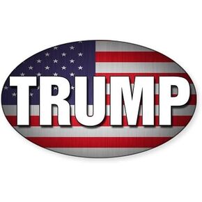 CafePress Donald Trump American Flag Oval Car Bumper Sticker in Saudi Arabia
