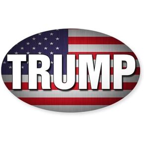 CafePress Donald Trump American Flag Oval Car Bumper Sticker in Kuwait