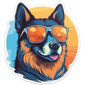 Cool Poodle Dog Sticker - Waterproof Vinyl Decal for Car Bumper, Laptop, Water Bottle, Luggage, Wall, and Window, Size - 5'' Longer Side in Kuwait